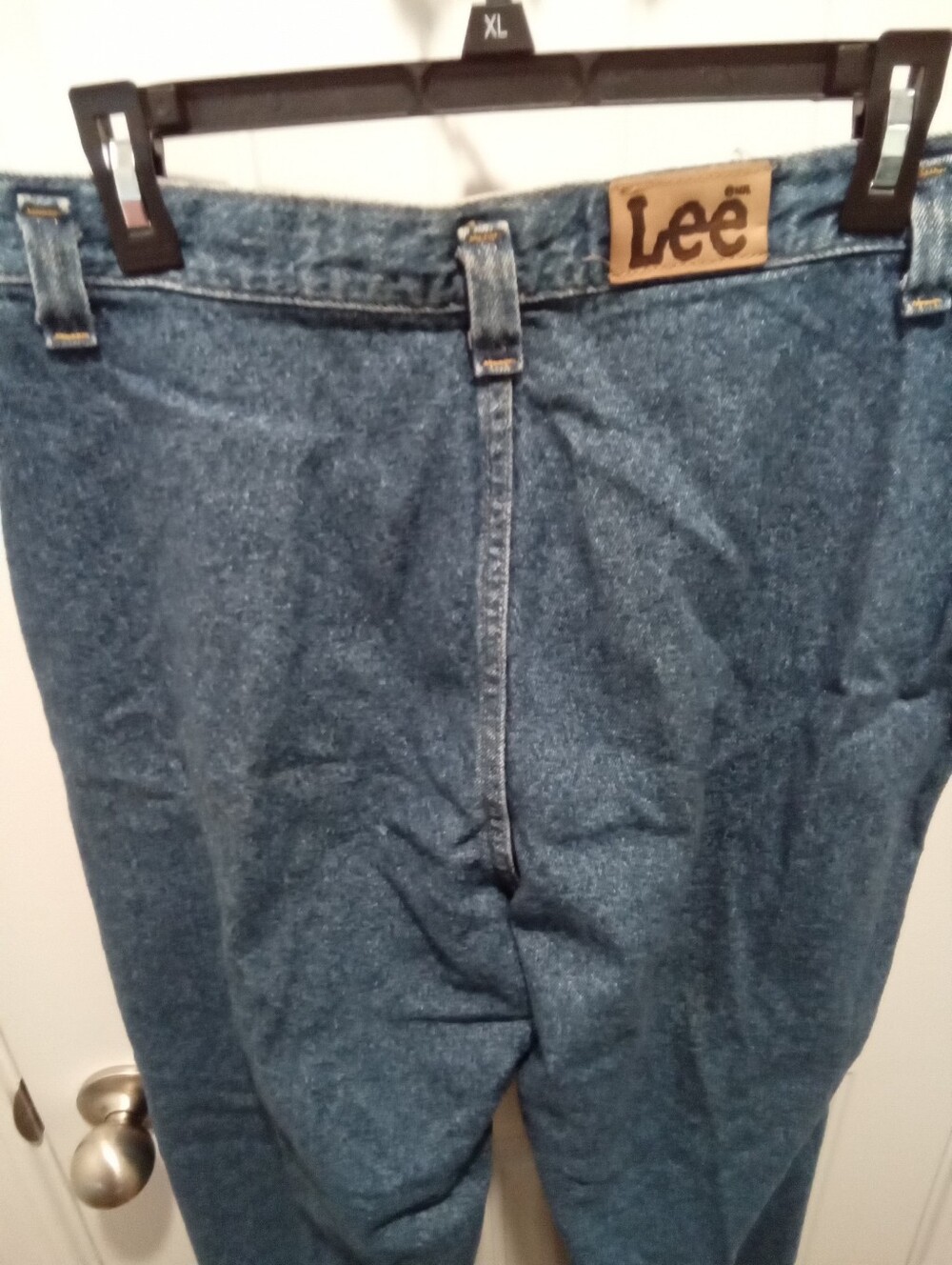 Vintage 80's Lee Jeans Sz 32"-12 Ins 30" High-Rise Pleated Waist-Pocketless Back - Picture 8 of 14